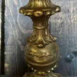 Pair of vintage golden bronze 2-light wall lights