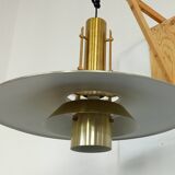 rare danish ceiling lamp by T H Valentiner in brass with 70 cm diameter