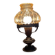 Vintage lamp in brass and amber glass