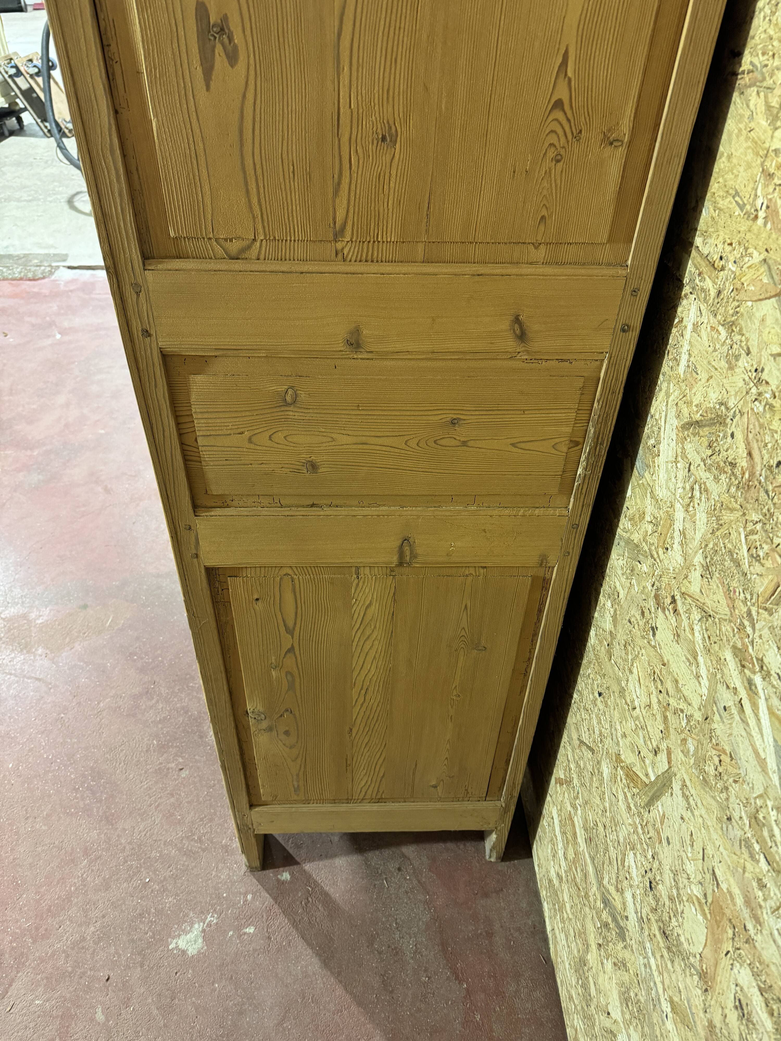 Restored late 19th-century pitch pine wardrobe