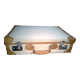 Leather and fabric suitcase