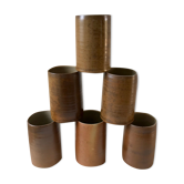 Set of 6 handmade handmade stoneware mugs 70s