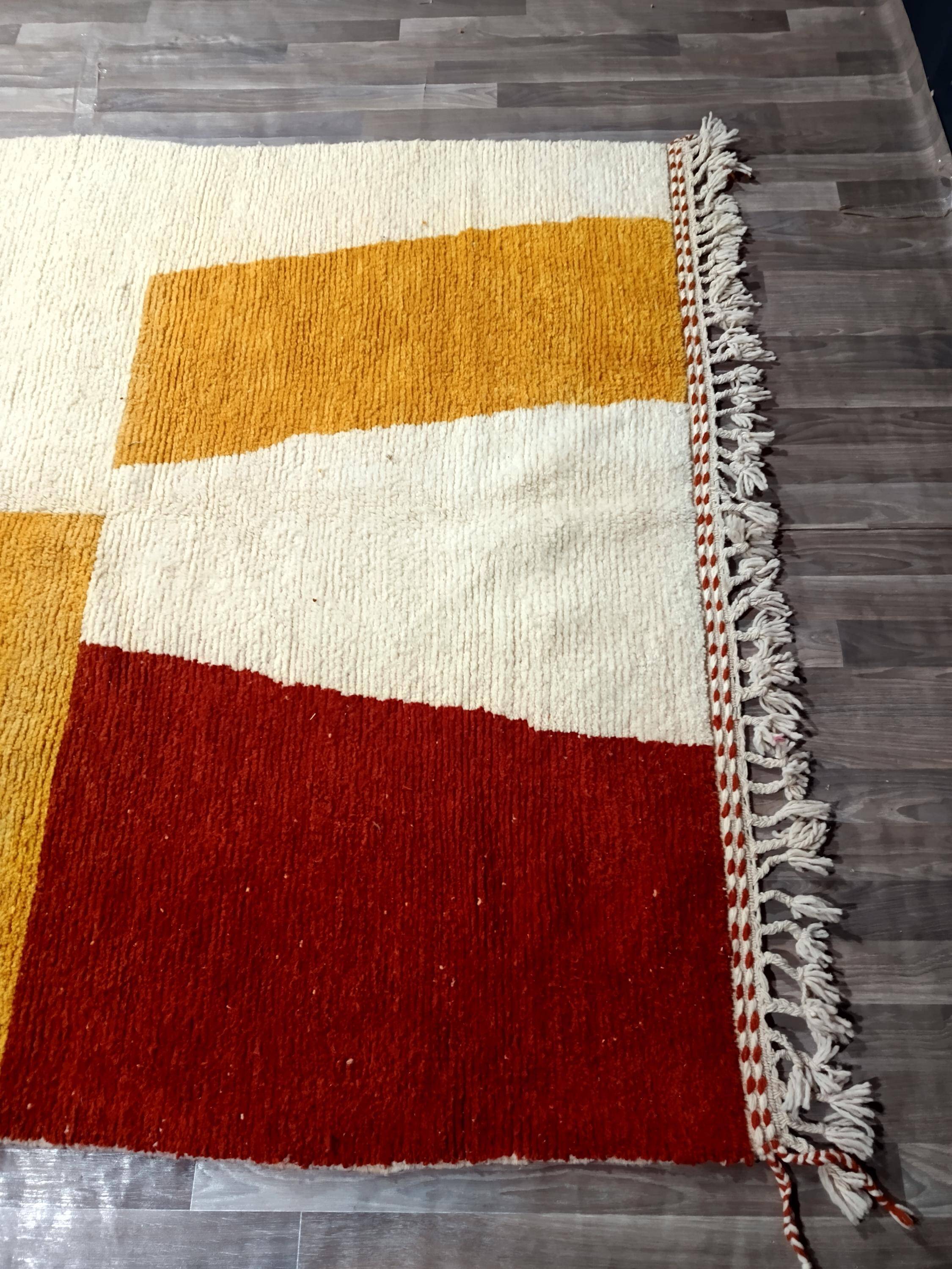 Berber rug natural wool Morocco 3 x 2 m