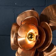 Vintage 20thc italian brass floral floor lamp c.1970