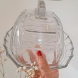 Beurrier en verre ancien