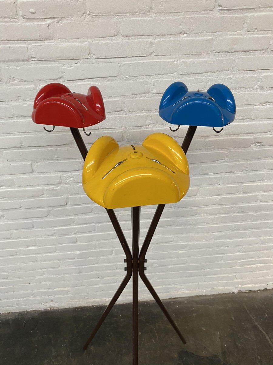 Italian multicolored Tricorno coat rack by Enzo Mari for Danese, 1970s