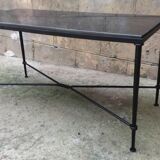 Wrought iron coffee table and marble top