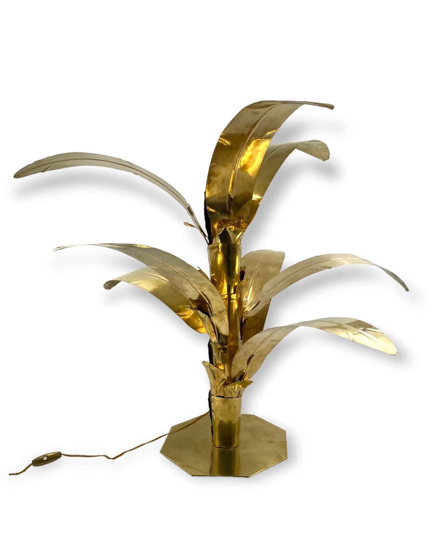 Palm tree brass floor/table lamp, Bottega Gadda Italy, 1960