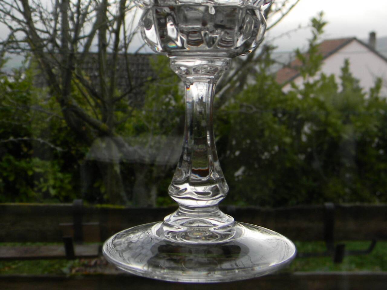 Set of 6 crystal water glasses from ARQUES. Pompadour model.