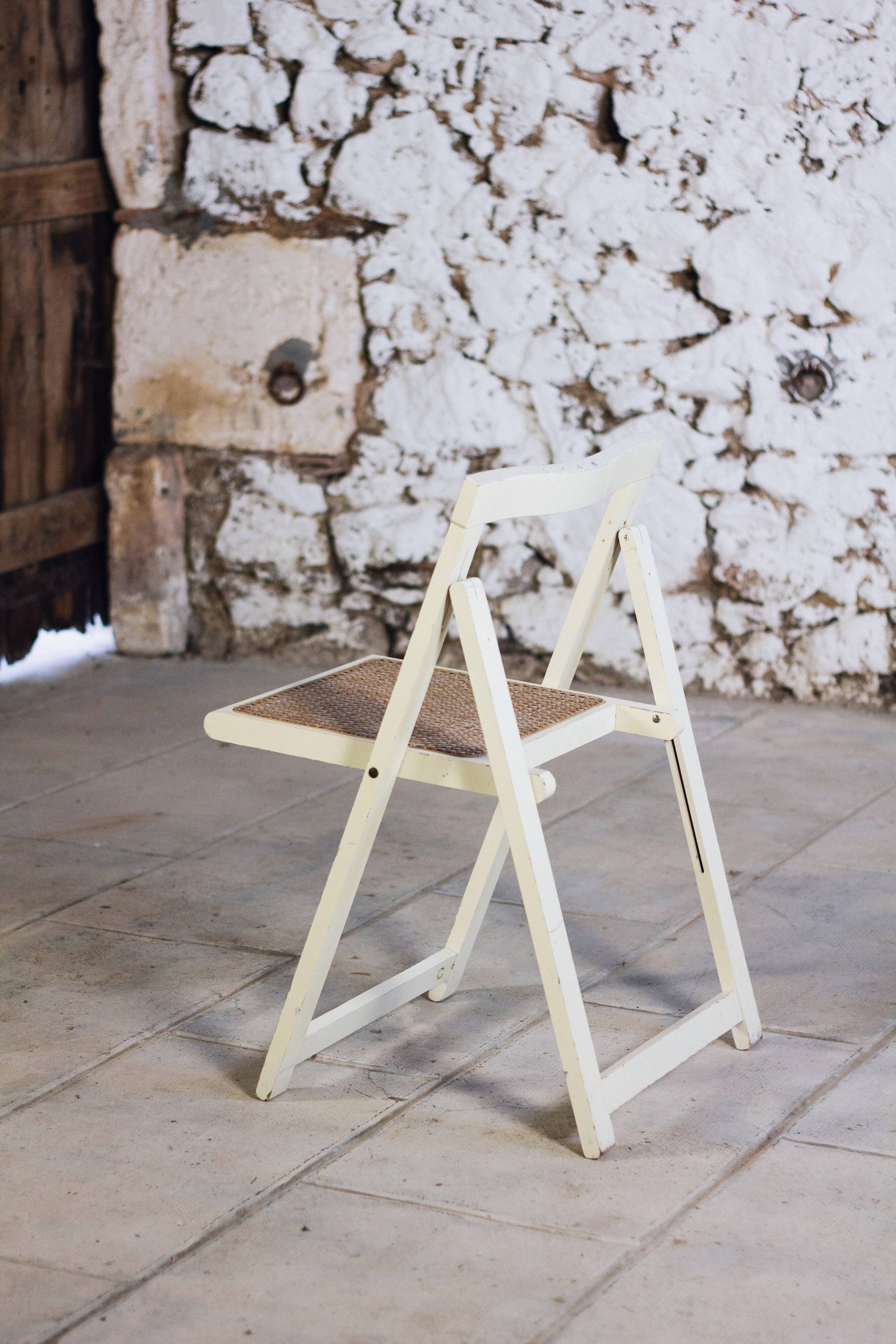 4 vintage folding cane chairs