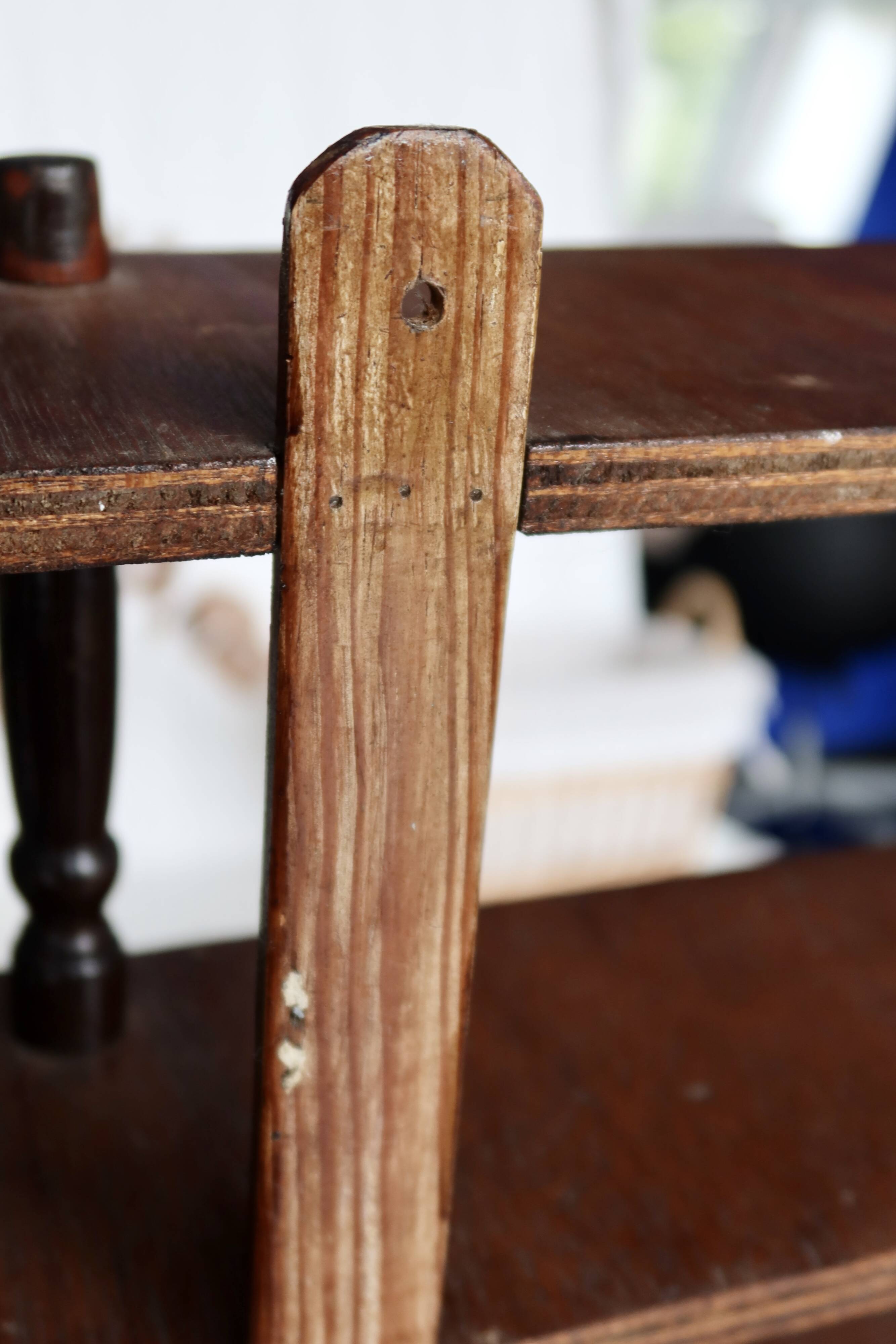 Vintage wooden wall shelf - Wall mounted or freestanding