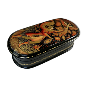 Russian lay box. Miniature Palekh