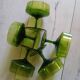 5 antique green champagne coupes