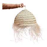 Doum ball pendant light with fringes