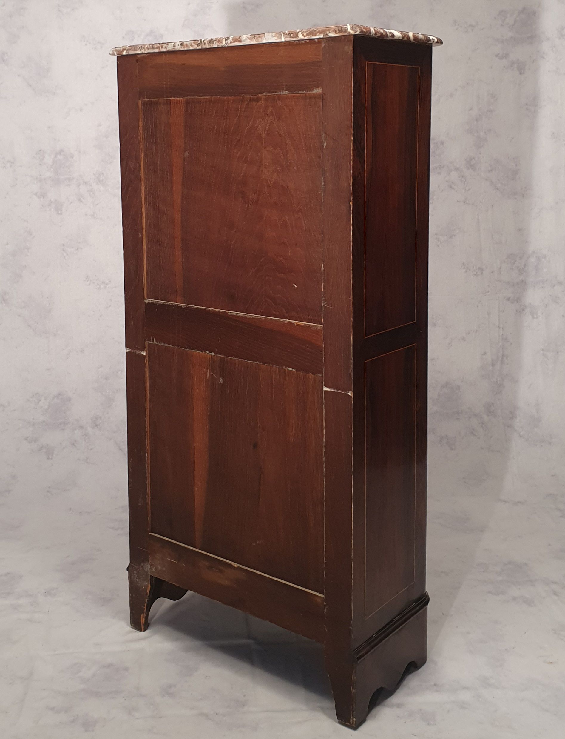 Secretary-Right Period Napoleon III - Rich Floral Marquetry - 19th - Palissandre