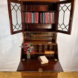 Antique Edwardian Bureau Bookcase with Inlaid Floral Detail – Early 20th Ce