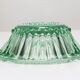 Green crystal glass bowl ashtray, mid-century, Italy, 1970s.