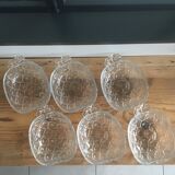 set of 6 glass pineapple cups