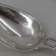Serving spoon, silver, 18th century, straight thread pattern.