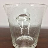 Biot champagne bucket bubbled glass, signed