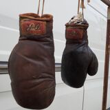 Paire de gants de boxe cuir années 40