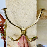 2 coat hooks with 4 branches in gilded brass