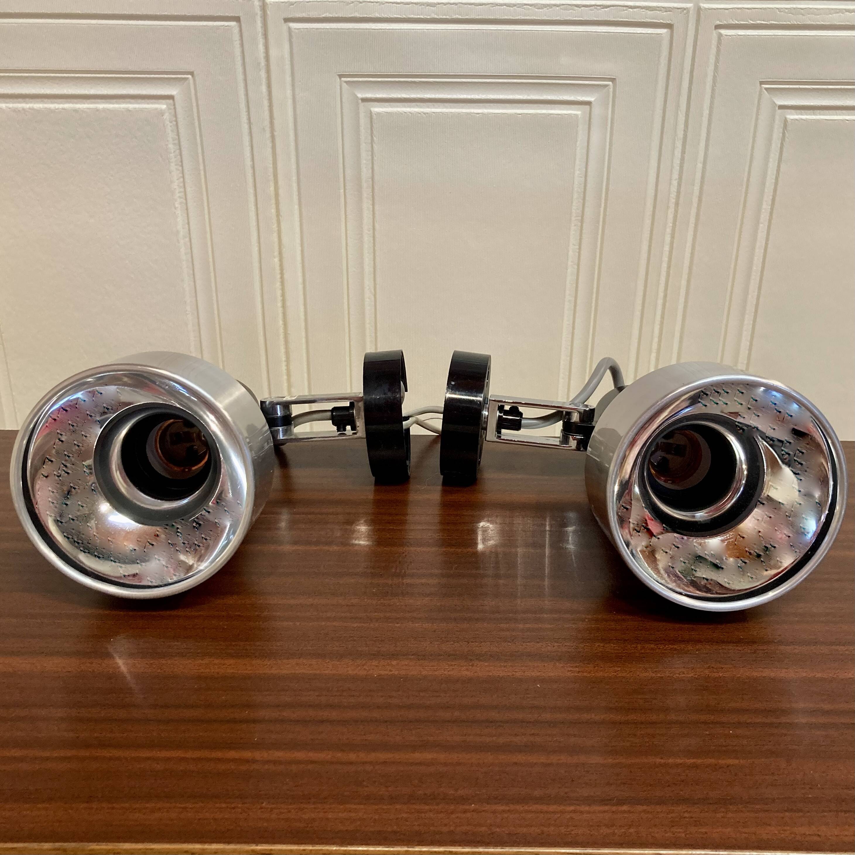 Pair of modular wall lights Scandinavian design 1960.