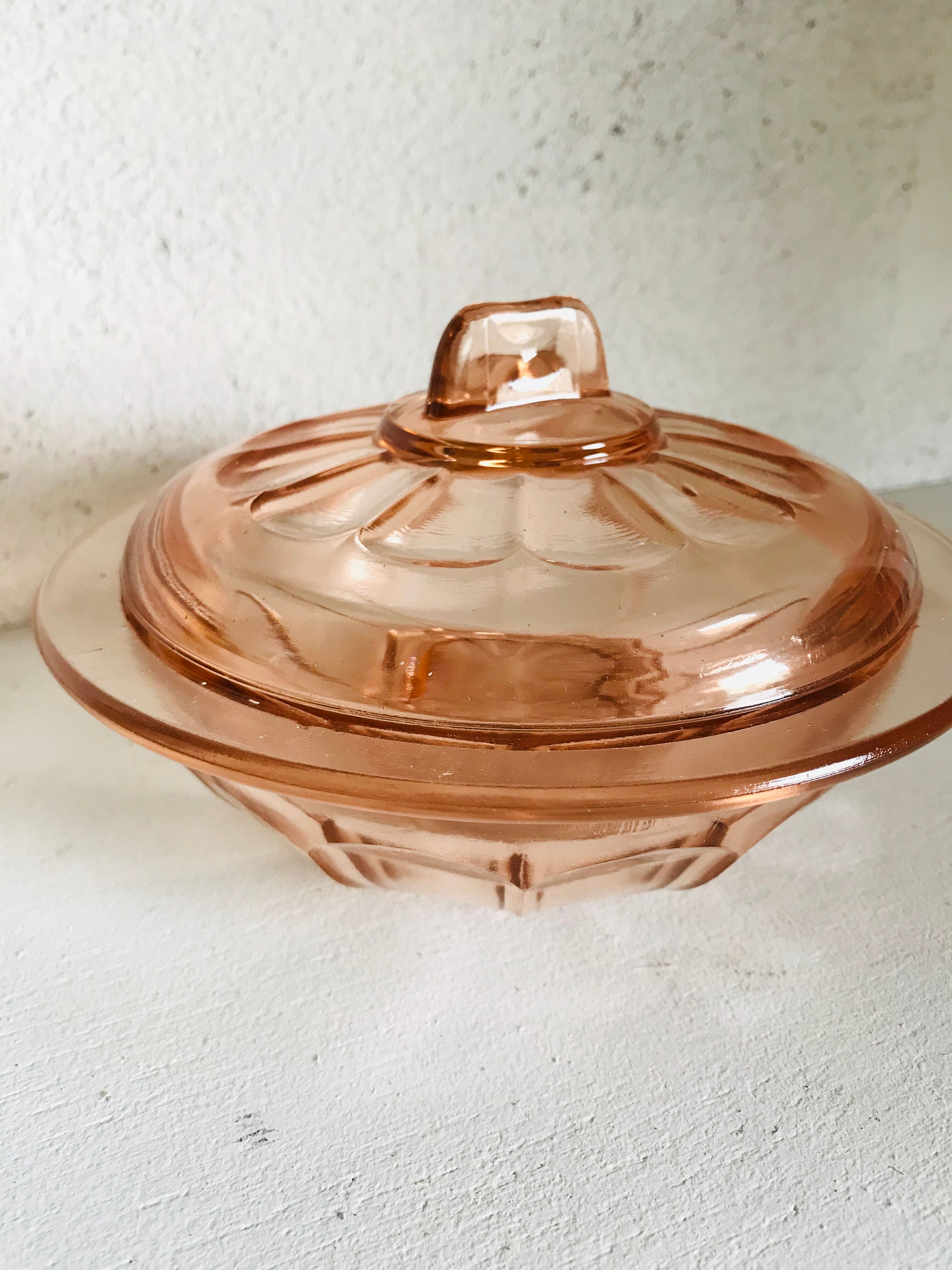 Salmon pink glass candy