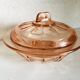 Bonbonniere en verre rose saumon