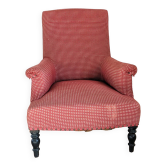 Vintage red and white armchair