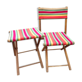 Vintage camping armchair and stool