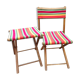 Vintage camping armchair and stool
