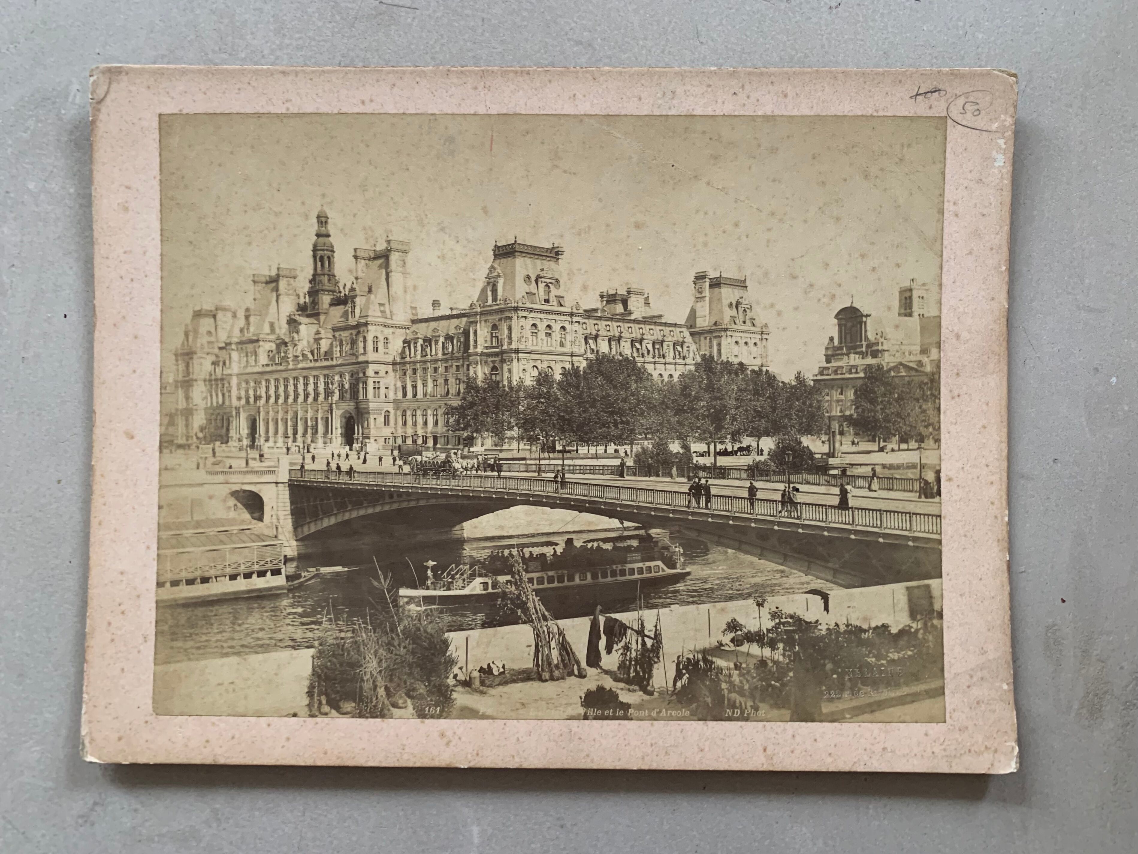 Old photograph 1890 Paris City Hall