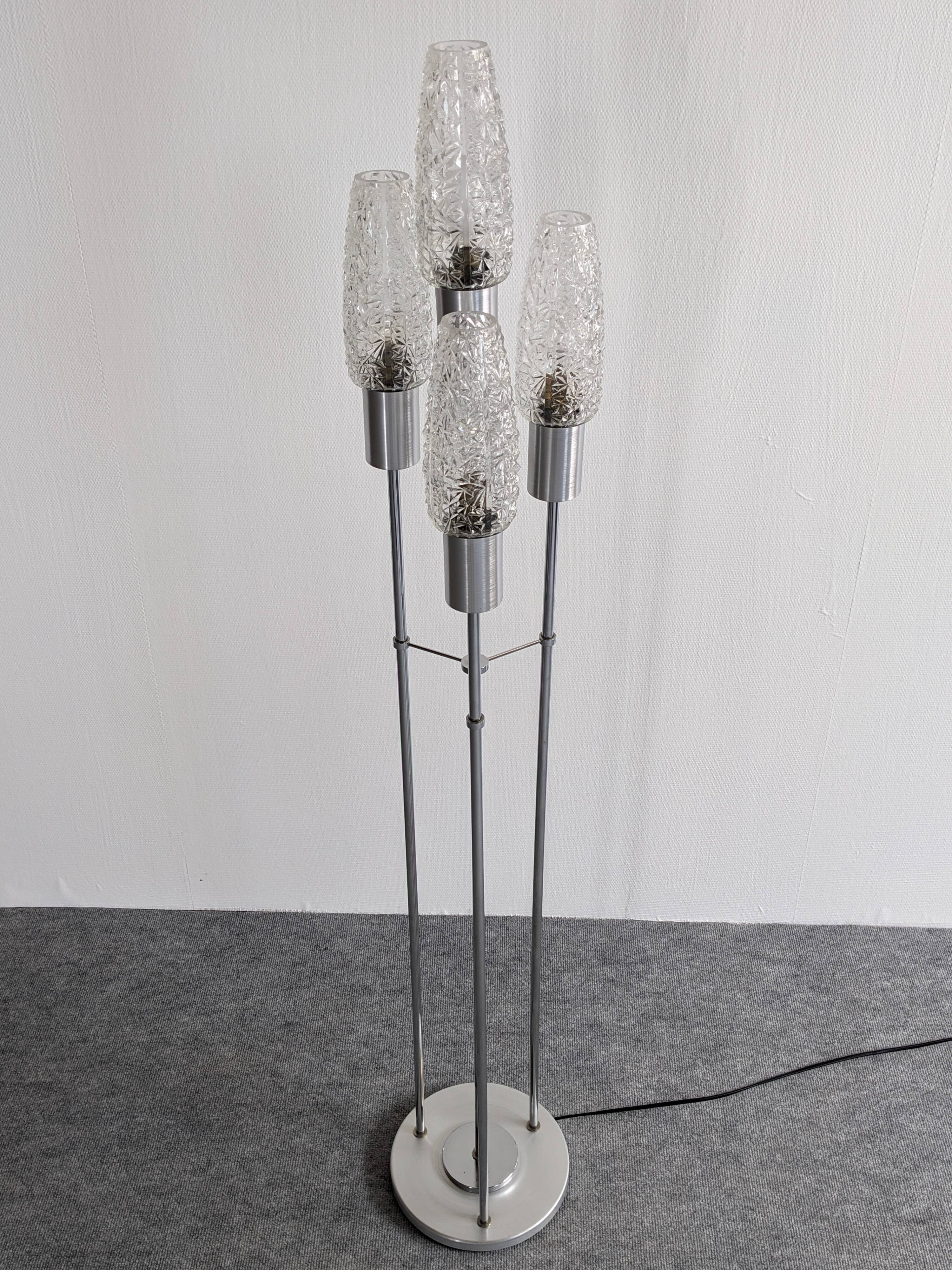 Four-light staircase lamp, France around 1970.