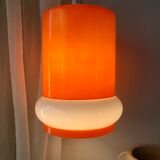 Orange & white opaline glass pendant lamp