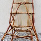 Armchair in rattan of the 1960s