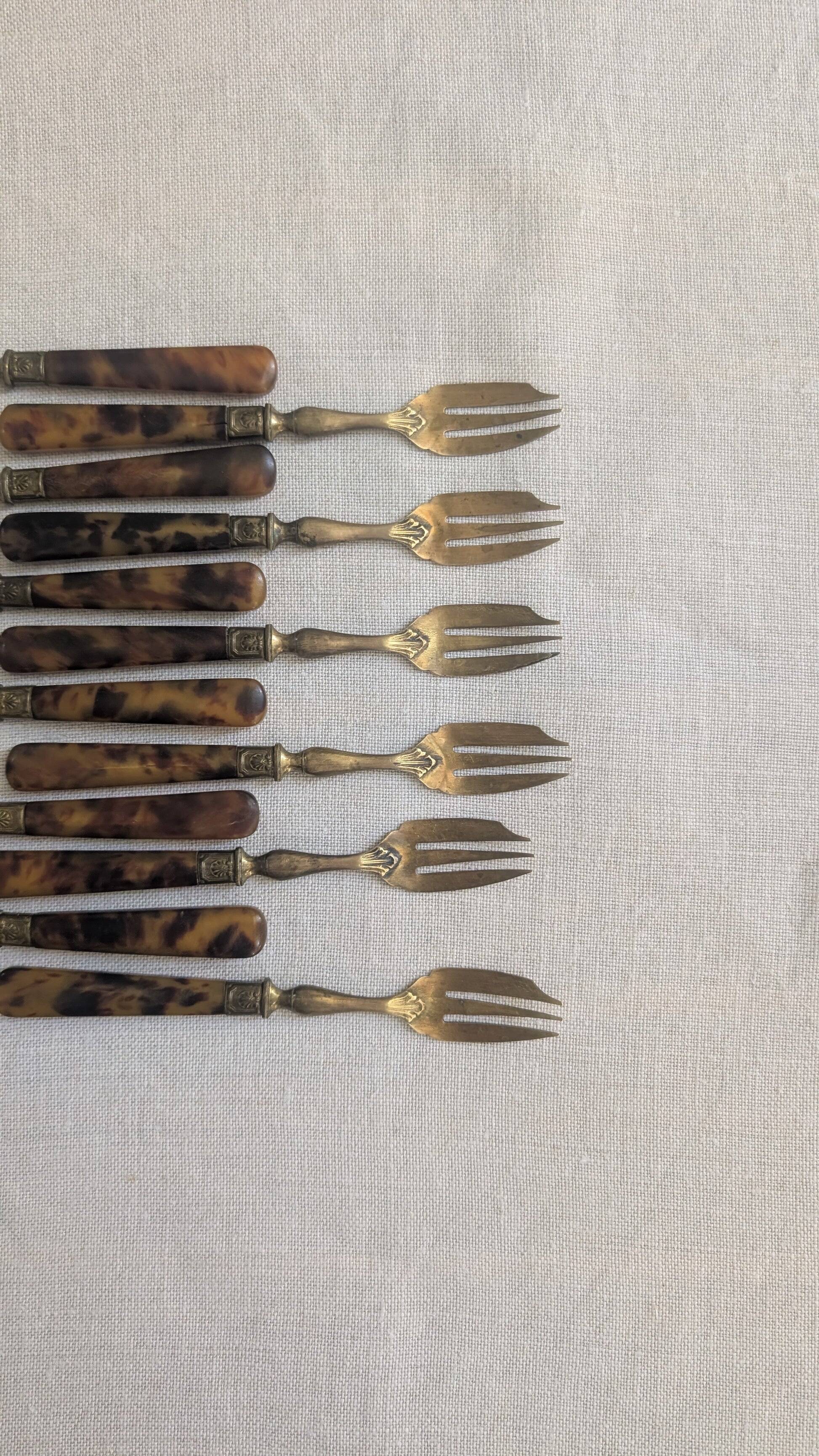 Set of 12 antique cake forks