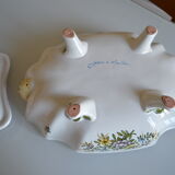 Tureen or vegetable dish in earthenware by Lallier in Moustiers