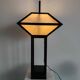 Japanese lamp in black lacquered wood and rice paper H:75cm