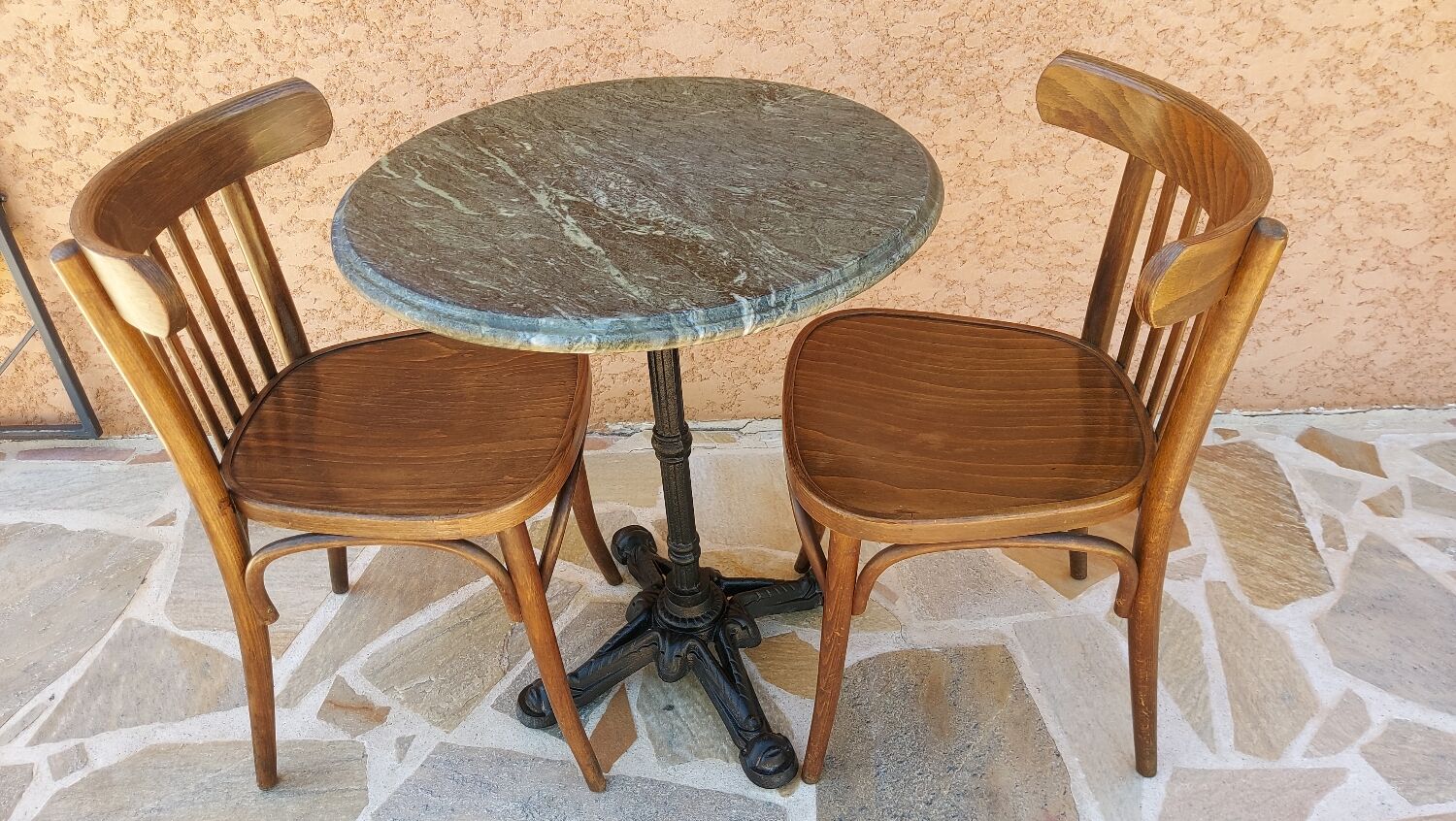 Vintage marble gueridon table 1980s
