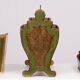 Set of 3 florentine newspaper rack, letter holder, paper basket 1960s italy