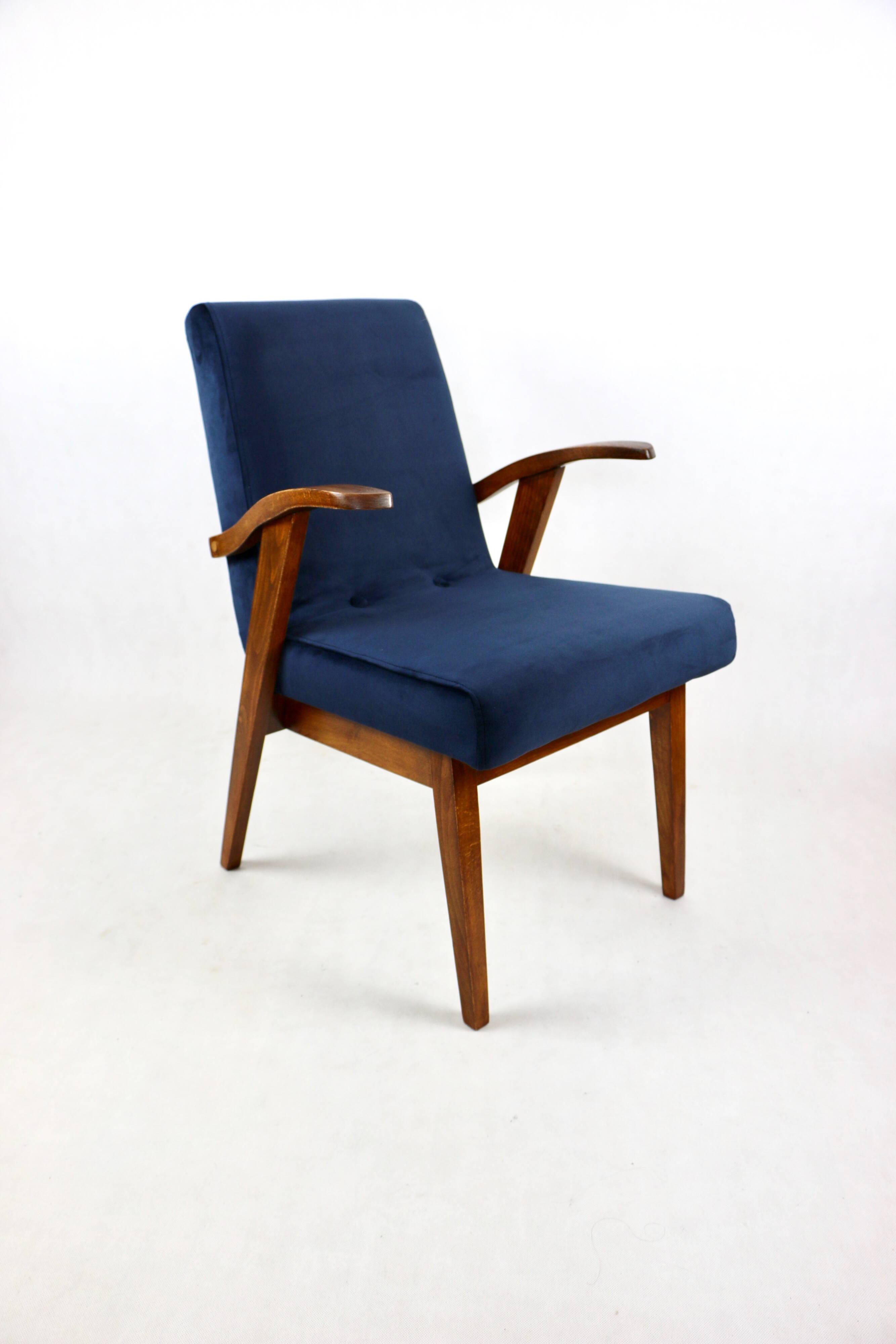 Vintage armchair 300-123, design by M. Puchała navy blue - set of 2 pieces