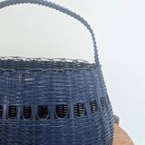 Blue wicker basket