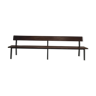 Vintage XL solid wood bench with black steel frame