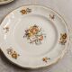 11 starter or dessert plates, KG Lunéville, Marie-Thérèse model - Yellow, blue floral patterns