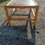 Vintage bamboo and earthenware coffee table signed jl gruer