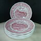 Set of 6 Italian ceramic dessert plates Swiss Landscape