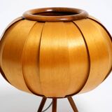 Very rare Mid Century Modern birch bentwood lamella tripod Table Lamp