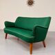 Old vintage green cocktail bean sofa from the 50s