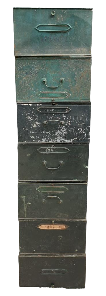 Lot 7 metal cartonniers 1920 André Labbé